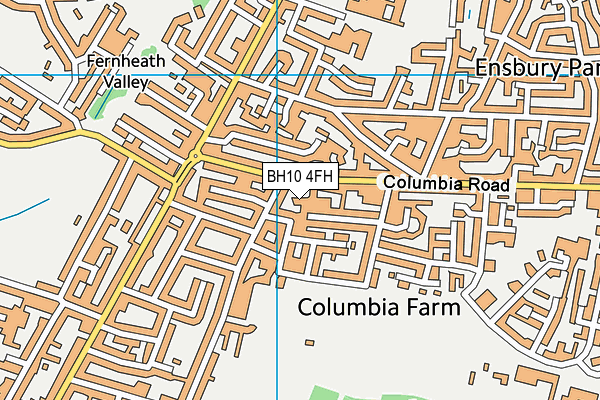 BH10 4FH map - OS VectorMap District (Ordnance Survey)
