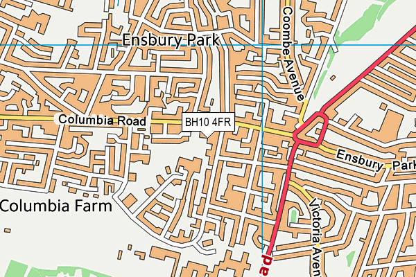 BH10 4FR map - OS VectorMap District (Ordnance Survey)