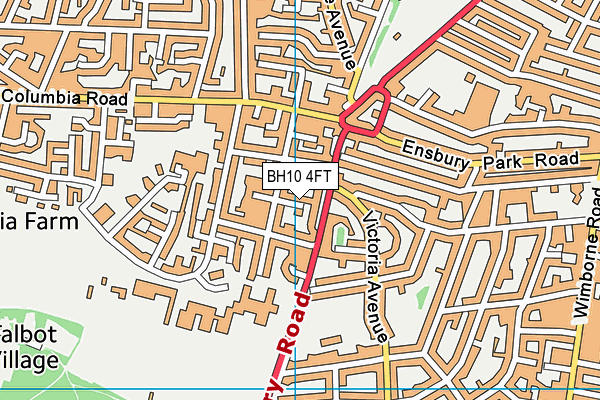BH10 4FT map - OS VectorMap District (Ordnance Survey)