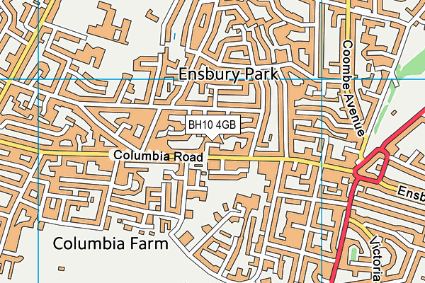 BH10 4GB map - OS VectorMap District (Ordnance Survey)
