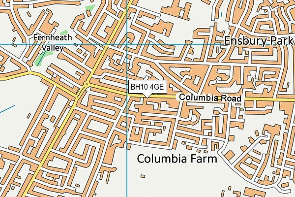 BH10 4GE map - OS VectorMap District (Ordnance Survey)