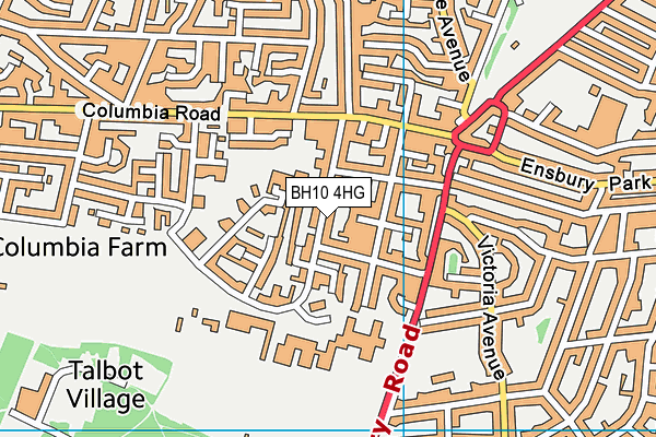 Slades Park map (BH10 4HG) - OS VectorMap District (Ordnance Survey)