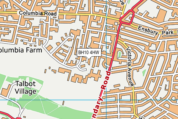 BH10 4HW map - OS VectorMap District (Ordnance Survey)