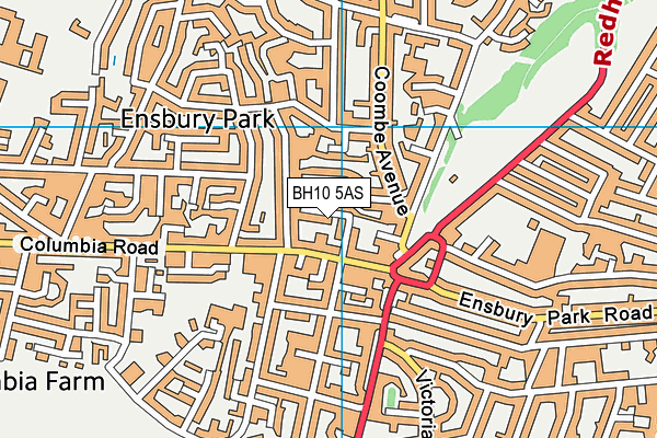 BH10 5AS map - OS VectorMap District (Ordnance Survey)