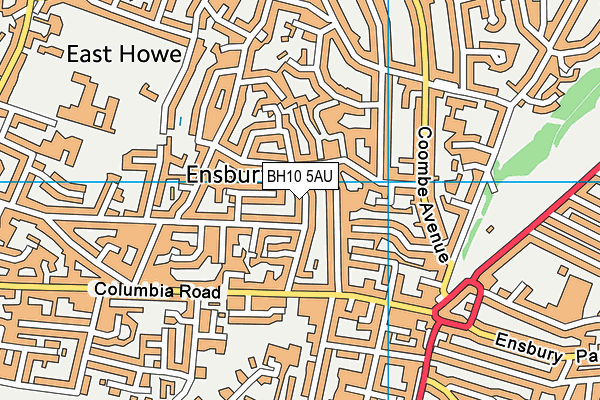 BH10 5AU map - OS VectorMap District (Ordnance Survey)