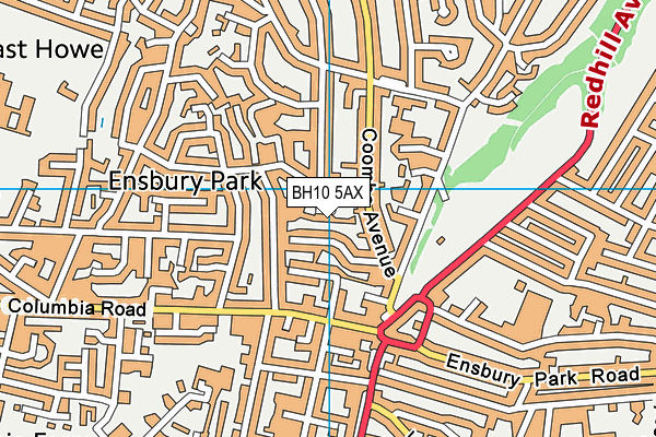 BH10 5AX map - OS VectorMap District (Ordnance Survey)