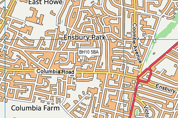 BH10 5BA map - OS VectorMap District (Ordnance Survey)
