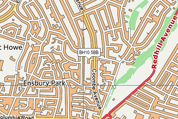 BH10 5BB map - OS VectorMap District (Ordnance Survey)