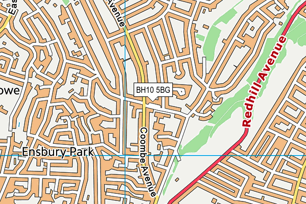 BH10 5BG map - OS VectorMap District (Ordnance Survey)