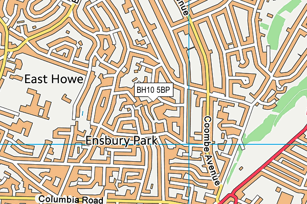 BH10 5BP map - OS VectorMap District (Ordnance Survey)
