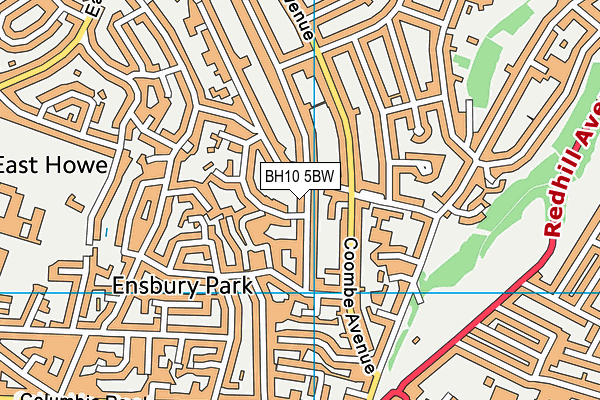 BH10 5BW map - OS VectorMap District (Ordnance Survey)