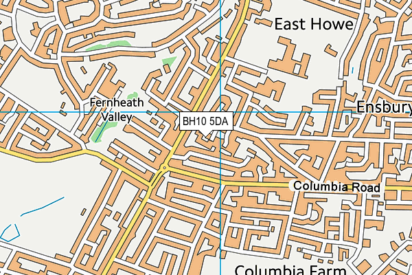 BH10 5DA map - OS VectorMap District (Ordnance Survey)