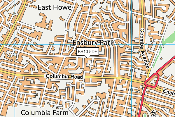 BH10 5DF map - OS VectorMap District (Ordnance Survey)