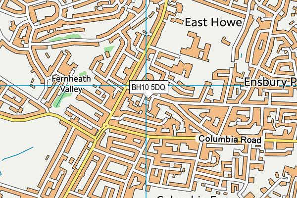 BH10 5DQ map - OS VectorMap District (Ordnance Survey)