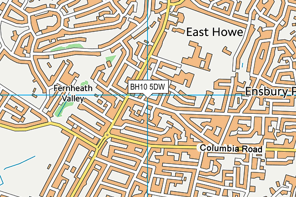 BH10 5DW map - OS VectorMap District (Ordnance Survey)