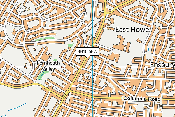 BH10 5EW map - OS VectorMap District (Ordnance Survey)