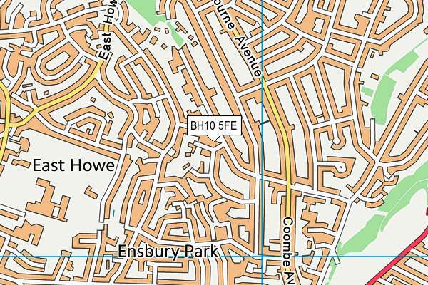 BH10 5FE map - OS VectorMap District (Ordnance Survey)