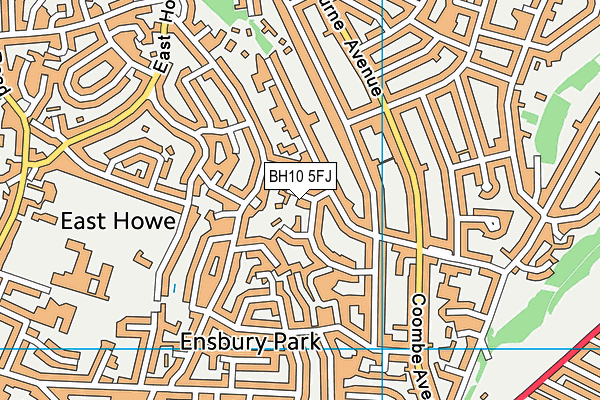 BH10 5FJ map - OS VectorMap District (Ordnance Survey)