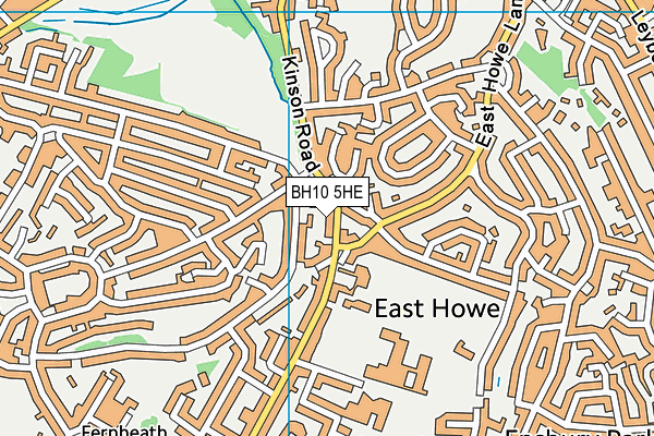 BH10 5HE map - OS VectorMap District (Ordnance Survey)