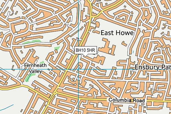 BH10 5HR map - OS VectorMap District (Ordnance Survey)