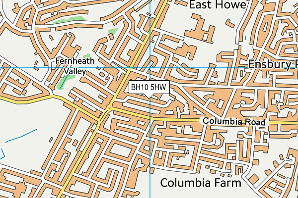 BH10 5HW map - OS VectorMap District (Ordnance Survey)