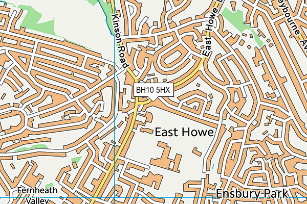 BH10 5HX map - OS VectorMap District (Ordnance Survey)