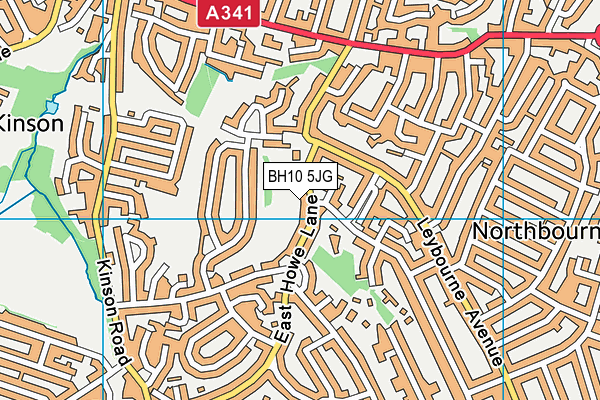 BH10 5JG map - OS VectorMap District (Ordnance Survey)