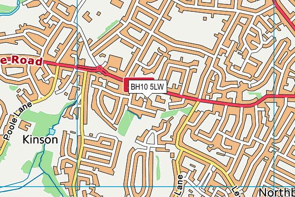 BH10 5LW map - OS VectorMap District (Ordnance Survey)