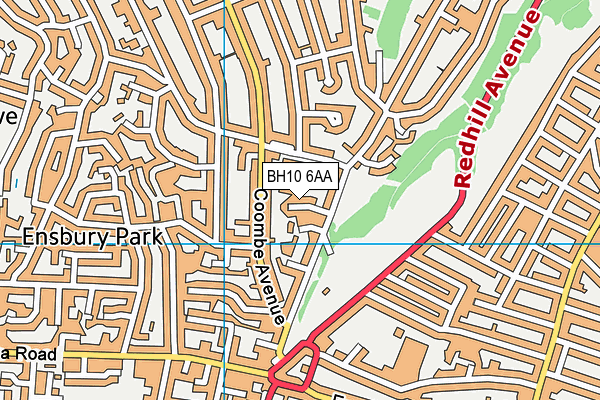 BH10 6AA map - OS VectorMap District (Ordnance Survey)