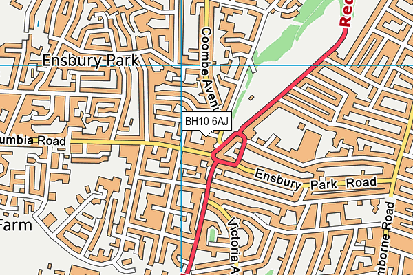 BH10 6AJ map - OS VectorMap District (Ordnance Survey)