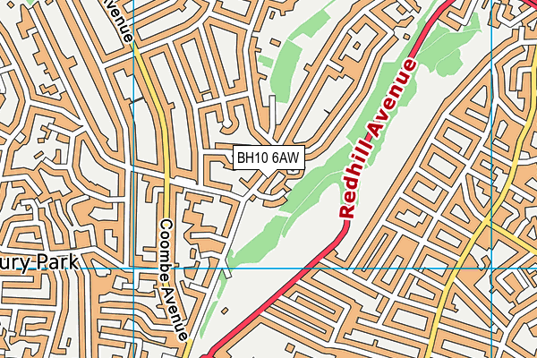 BH10 6AW map - OS VectorMap District (Ordnance Survey)