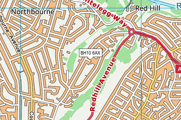 BH10 6AX map - OS VectorMap District (Ordnance Survey)