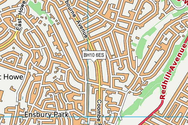 BH10 6ES map - OS VectorMap District (Ordnance Survey)