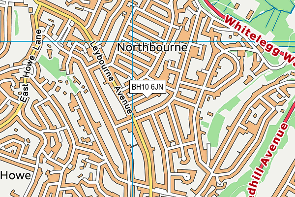 BH10 6JN map - OS VectorMap District (Ordnance Survey)