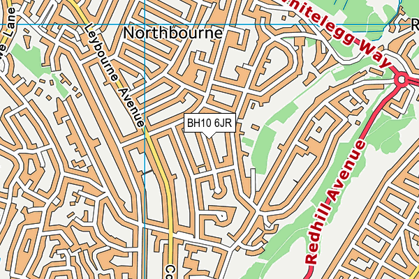 BH10 6JR map - OS VectorMap District (Ordnance Survey)