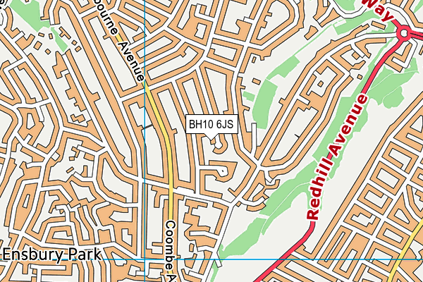 BH10 6JS map - OS VectorMap District (Ordnance Survey)