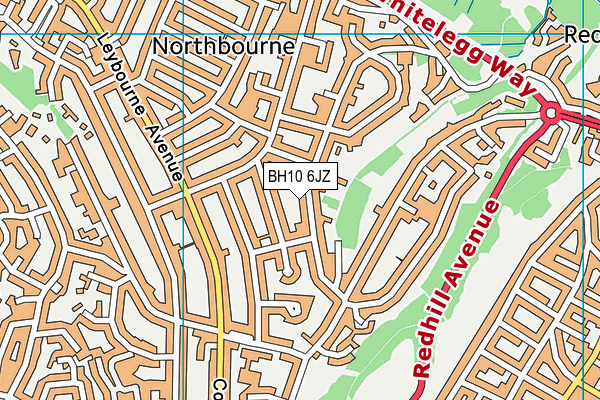BH10 6JZ map - OS VectorMap District (Ordnance Survey)