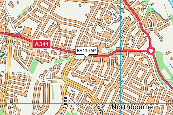 BH10 7AP map - OS VectorMap District (Ordnance Survey)