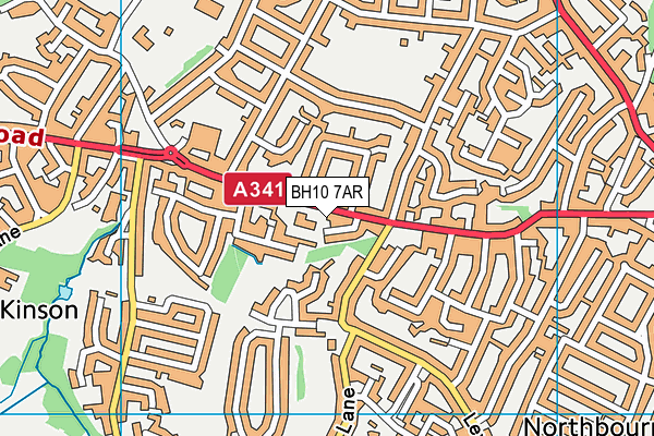 BH10 7AR map - OS VectorMap District (Ordnance Survey)