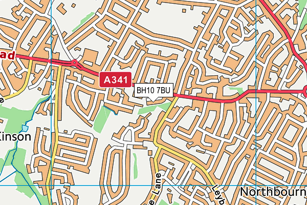 BH10 7BU map - OS VectorMap District (Ordnance Survey)