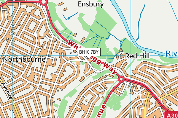 BH10 7BY map - OS VectorMap District (Ordnance Survey)