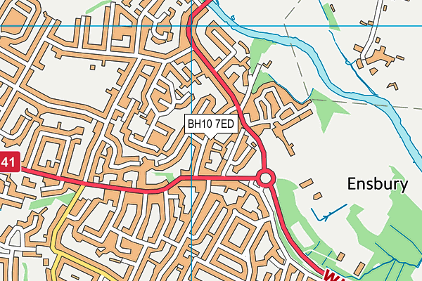 BH10 7ED map - OS VectorMap District (Ordnance Survey)