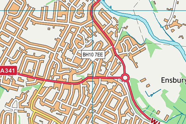 BH10 7EE map - OS VectorMap District (Ordnance Survey)