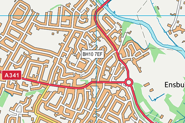 BH10 7EF map - OS VectorMap District (Ordnance Survey)