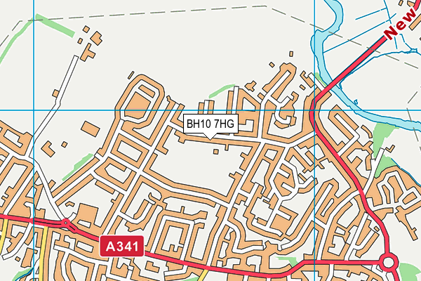 BH10 7HG map - OS VectorMap District (Ordnance Survey)