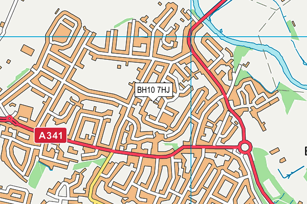 BH10 7HJ map - OS VectorMap District (Ordnance Survey)