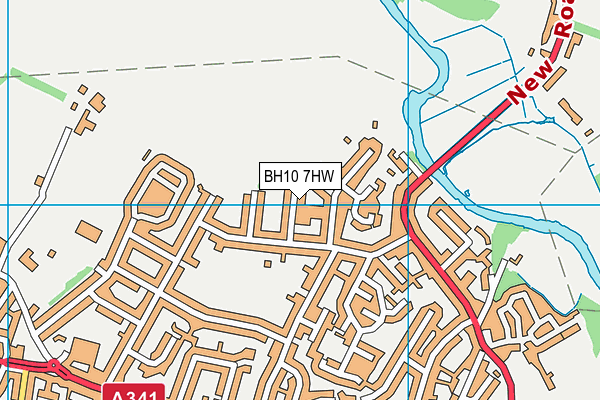BH10 7HW map - OS VectorMap District (Ordnance Survey)