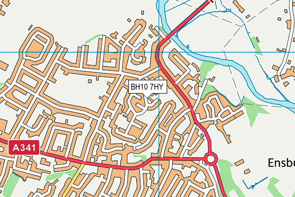 BH10 7HY map - OS VectorMap District (Ordnance Survey)