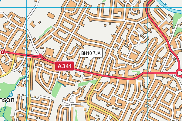 BH10 7JA map - OS VectorMap District (Ordnance Survey)