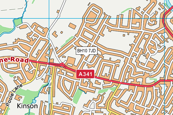 BH10 7JD map - OS VectorMap District (Ordnance Survey)